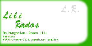 lili rados business card